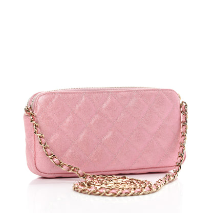 Chanel Iridescent Caviar Quilted Small Clutch With Chain Pink 3 of 13