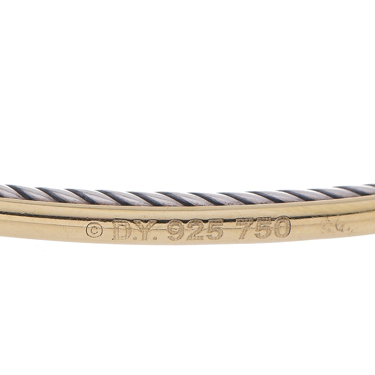David Yurman Sterling Silver 18K Yellow Gold Peridot Confetti Bangle Bracelet 4 of 4