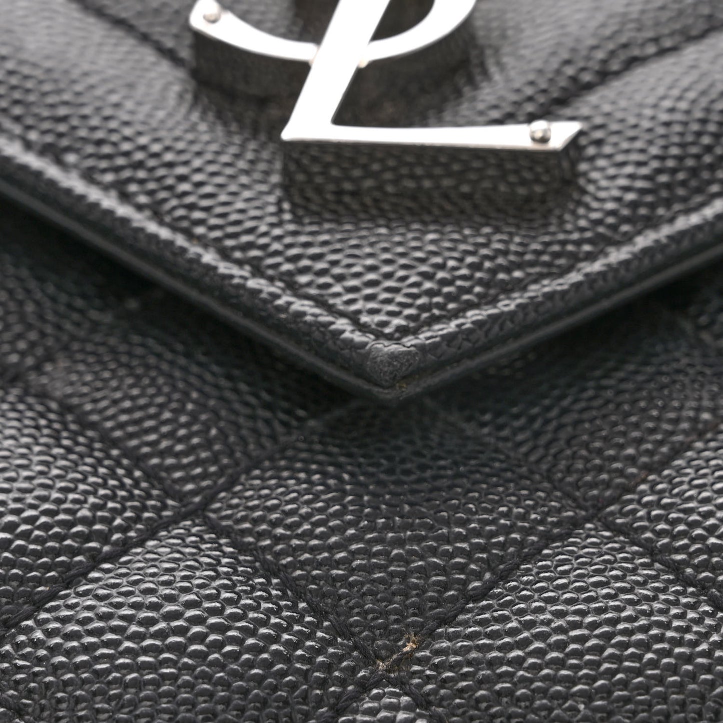 Grain De Poudre Textured Mixed Matelasse Triquilt Medium Monogram Satchel Black