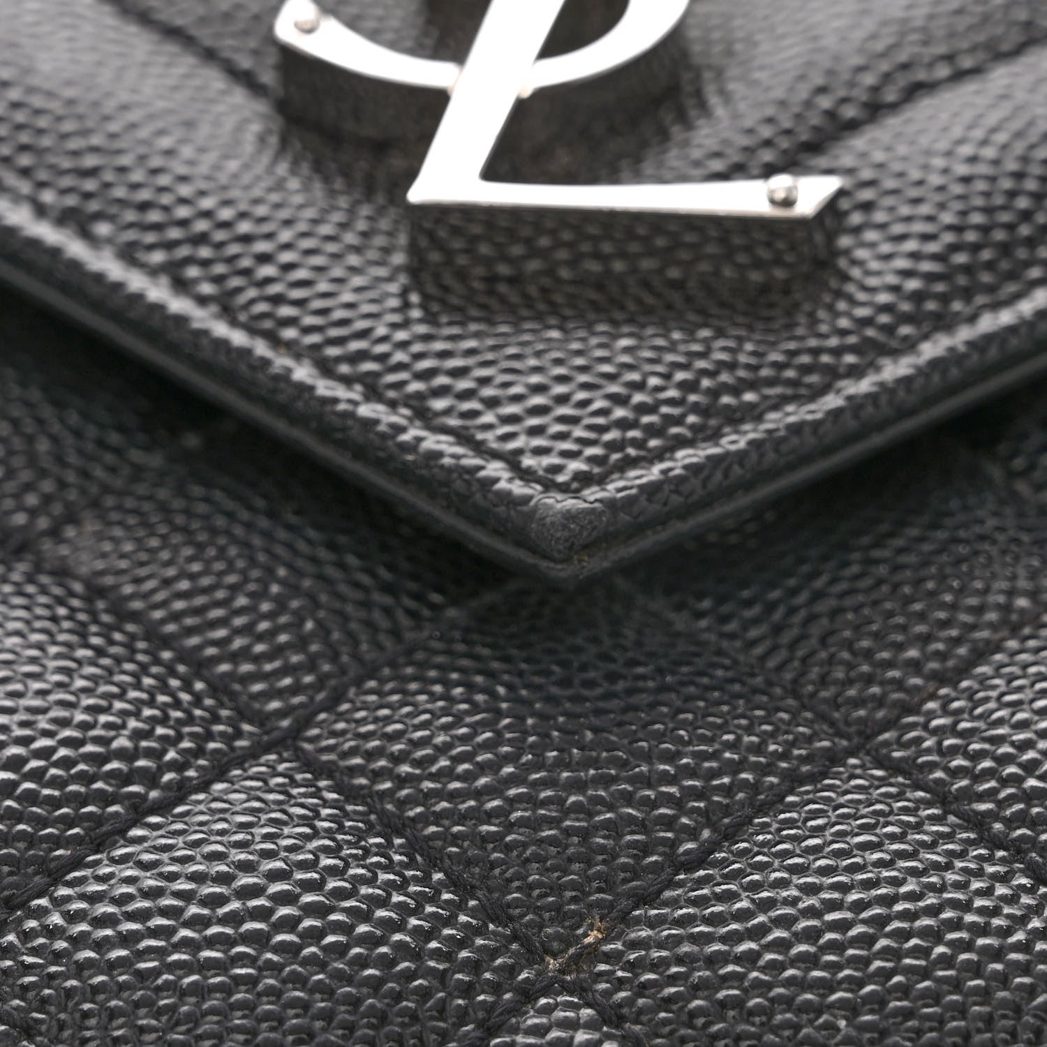Saint Laurent Grain De Poudre Textured Mixed Matelasse Triquilt Medium Monogram Satchel Black 10 of 12