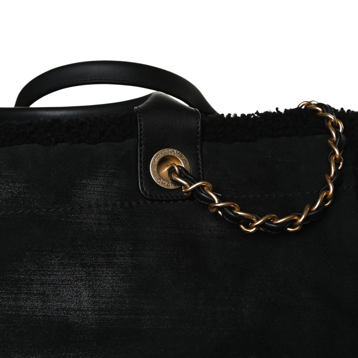 Shearling Large Deauville Tote Black
