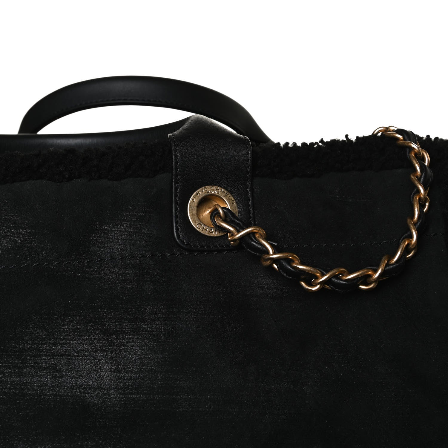 Chanel Shearling Large Deauville Tote Black 18 of 19