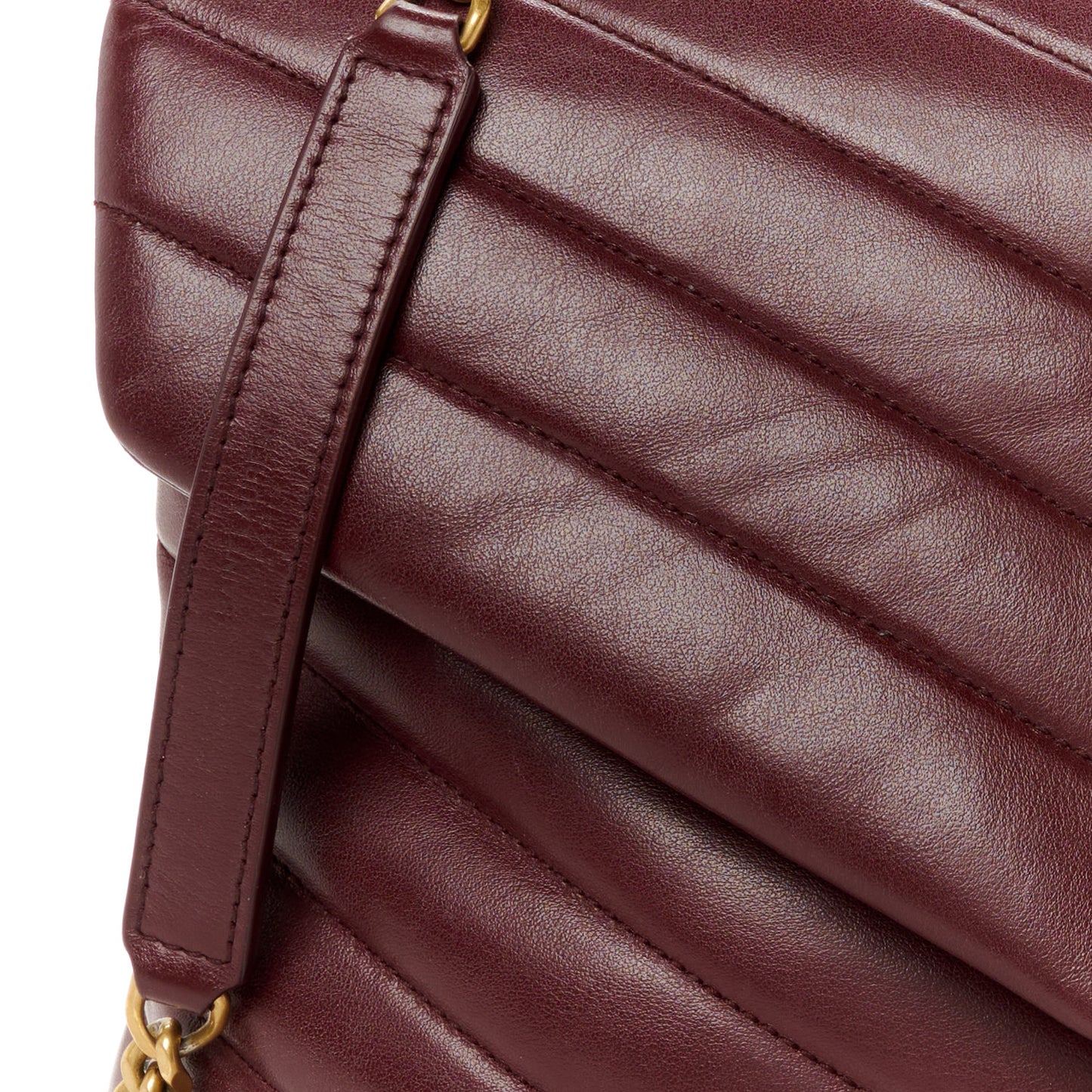 Calfskin Y Quilted Monogram Medium Loulou Chain Satchel Rouge Legion