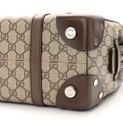 Gucci GG Supreme Monogram Textured Dollar Calfskin Medium Detail Tote Beige Ebony New Acero 10 of 10
