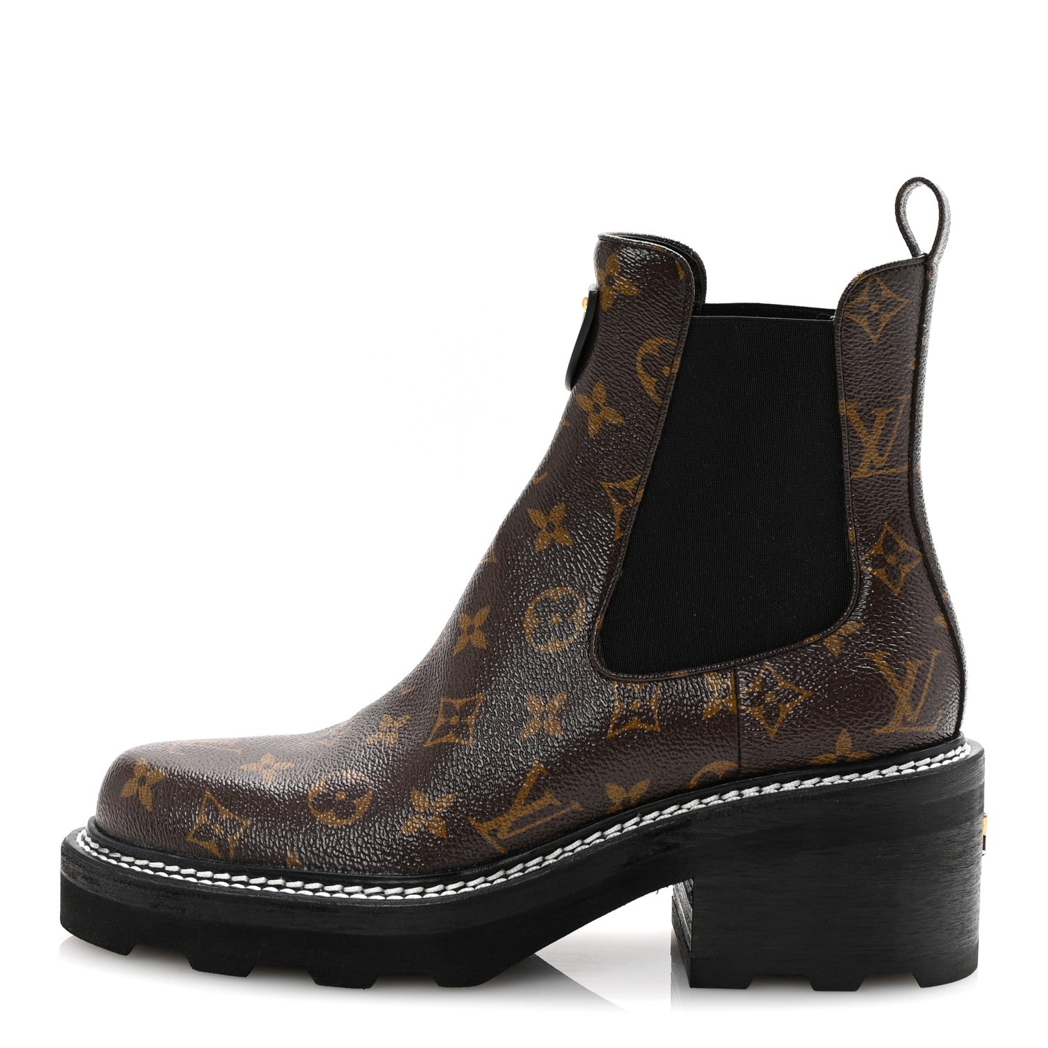 Louis Vuitton Patent Monogram LV Beaubourg Ankle Boots 40 Black 1 of 10