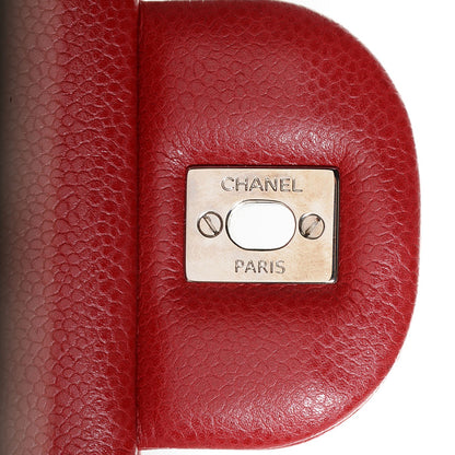 Chanel Caviar Quilted Jumbo Double Flap Red 6 of 9