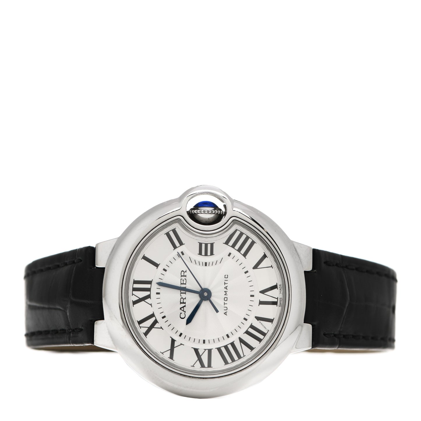 Stainless Steel Alligator 33mm Ballon Bleu De Cartier Automatic Watch