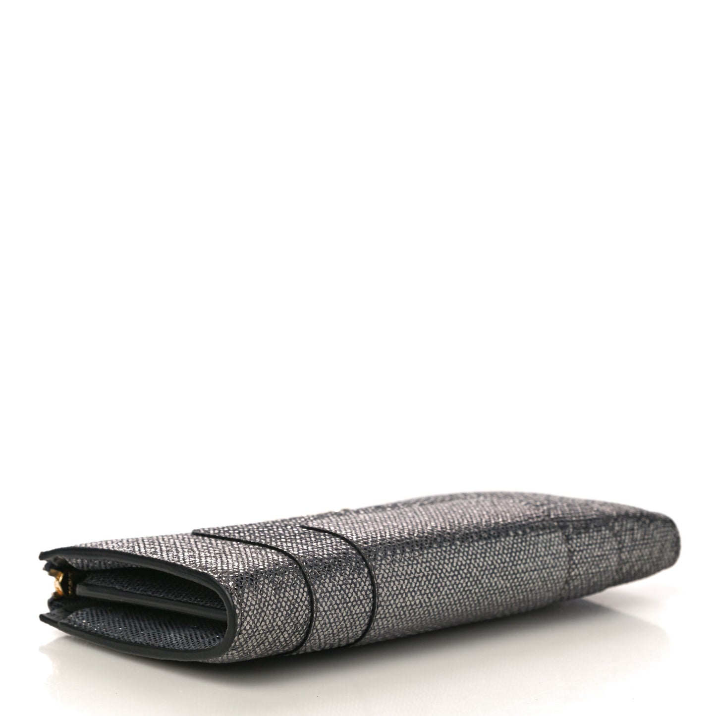 Metallic Karung Serpenti Forever Zip Around Wallet Charcoal