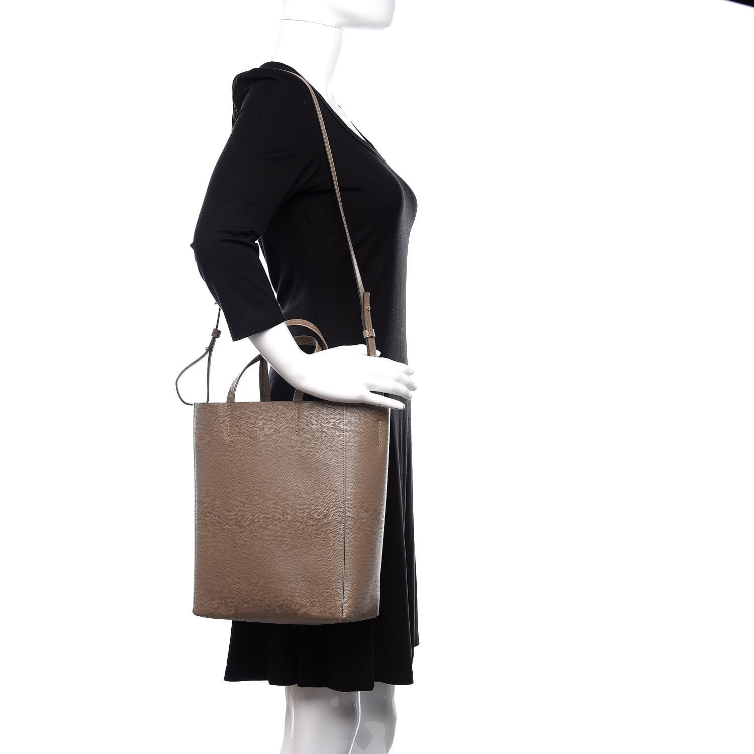 Celine Grained Calfskin Small Vertical Cabas Taupe 3 of 10