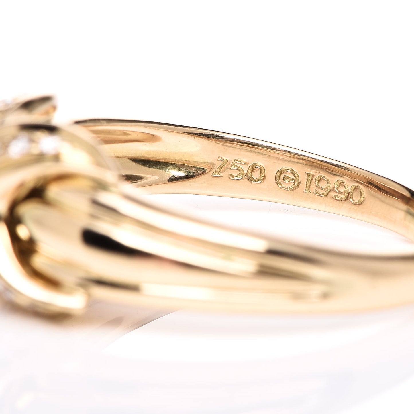 18K Yellow Gold Diamond Signature X Ring 57 8