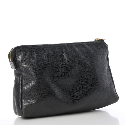 Chanel Caviar Timeless CC Cosmetic Pouch Black 3 of 10