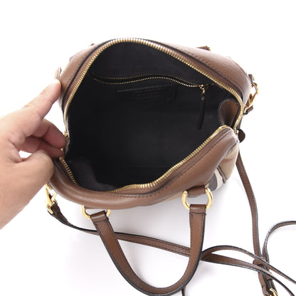 Burberry House Check Derby Calfskin Small Alchester Bowling Bag Tan 4 of 10