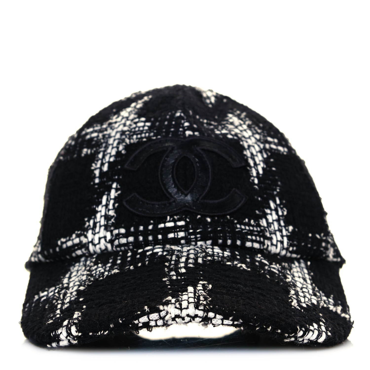 Chanel Tweed Cap Hat M Black White 2 of 7