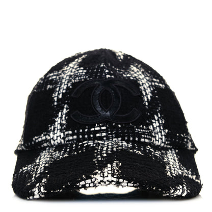 Chanel Tweed Cap Hat M Black White 2 of 7