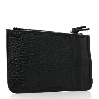 Gucci Dollar Calfskin Enamel Monochrome GG Marmont Key Case Card Holder Black 3 of 8