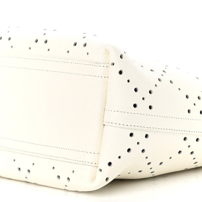 Chanel Perforated Grained Calfskin Small Shopping Tote White 9 of 9