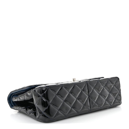 Chanel Patent Quilted Jumbo Double Flap Dark Blue 4 of 10