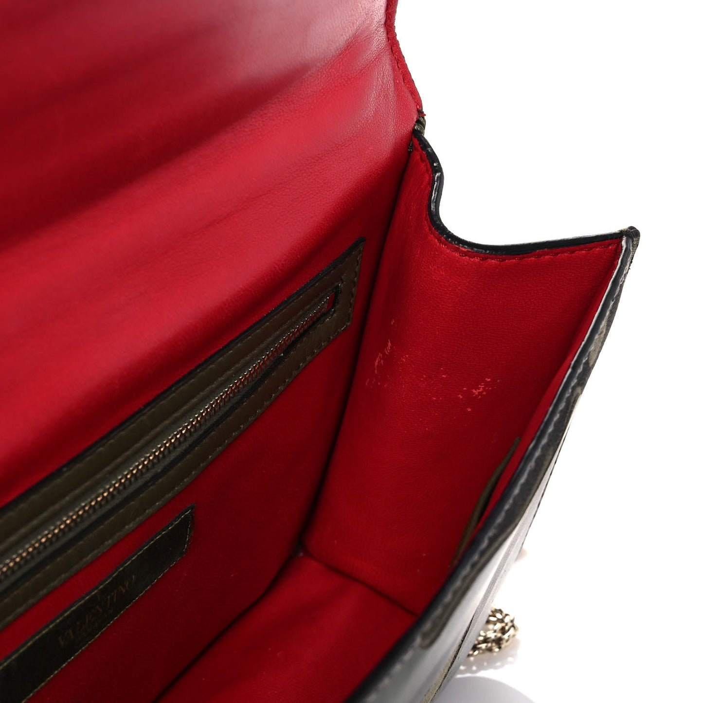 Nappa Canvas Camouflage Medium Glam Lock Rockstud Flap Verde