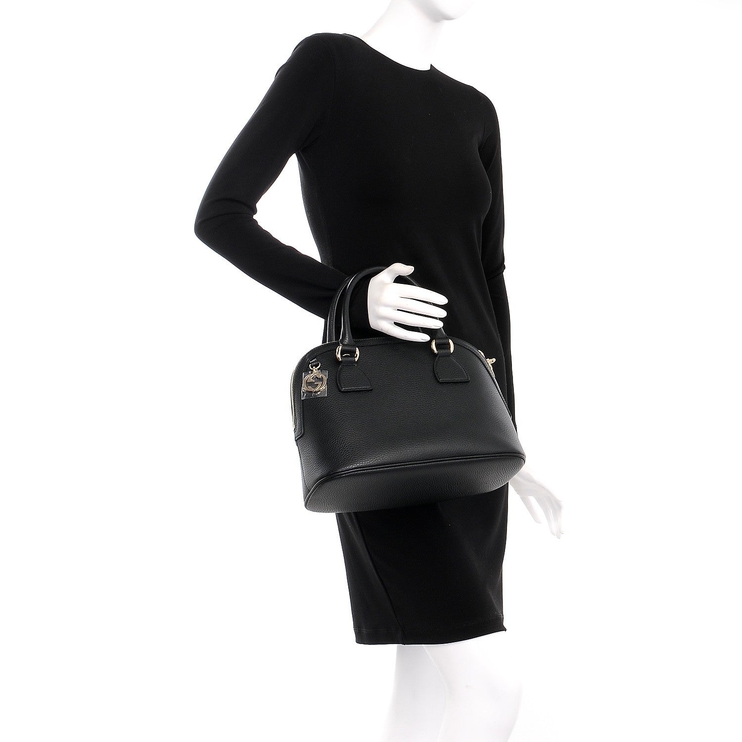 Gucci Dollar Calfskin Medium Dome Bag Black 3 of 8