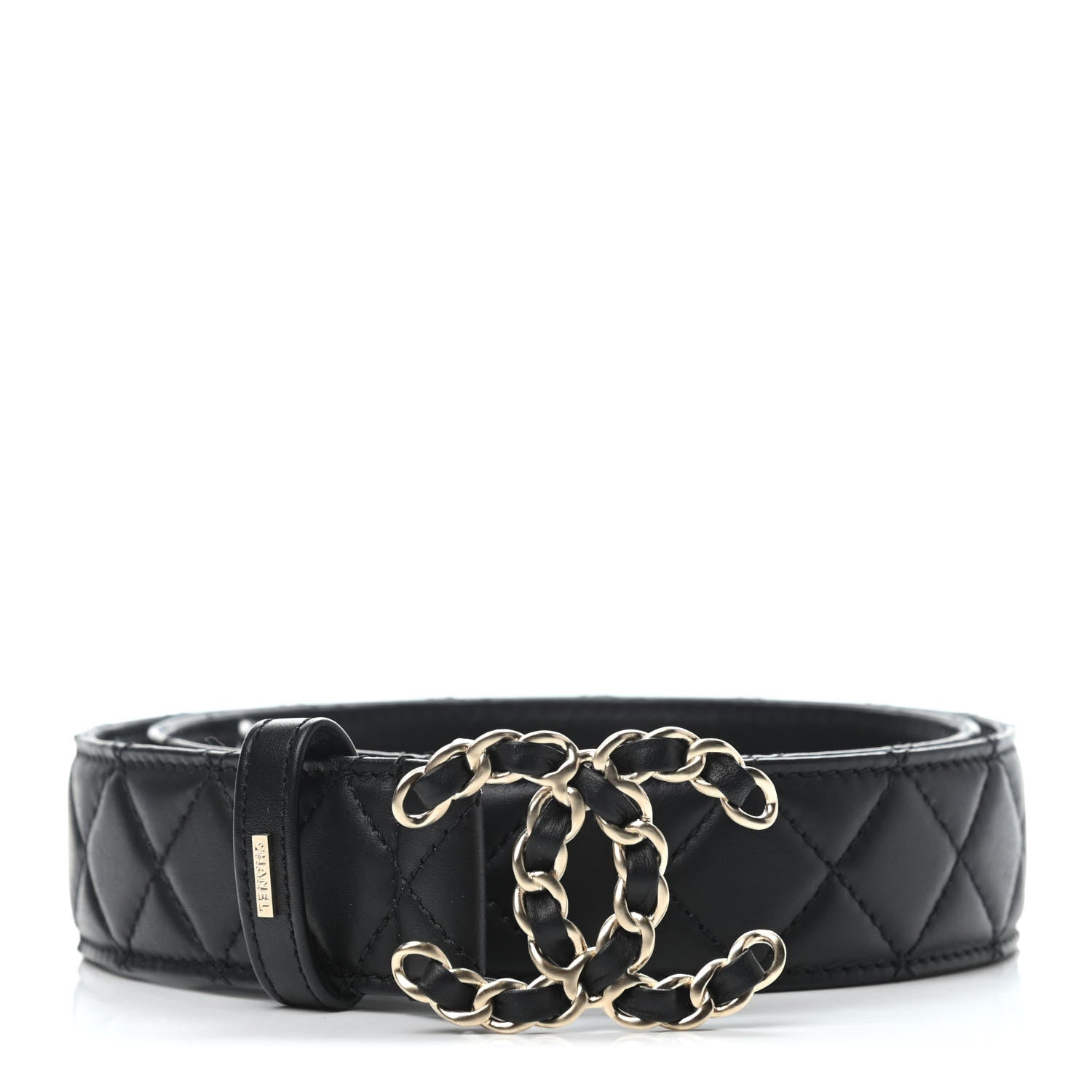 Chanel Lambskin Quilted CC Chain Belt 85 34 Black 1 of 5