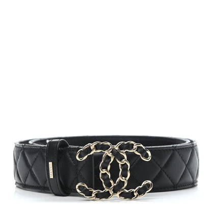 Chanel Lambskin Quilted CC Chain Belt 85 34 Black 1 of 5