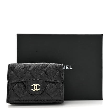 Chanel Caviar Quilted Tri-Fold Flap Wallet Black 10 of 10