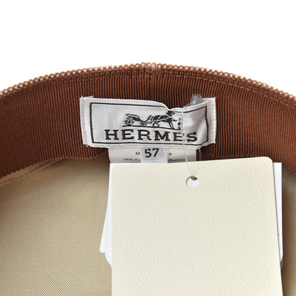 Hermes Cotton Silk Swift Clou de Selle Vauban Cap 57 Marron Alezan Gold 6 of 8