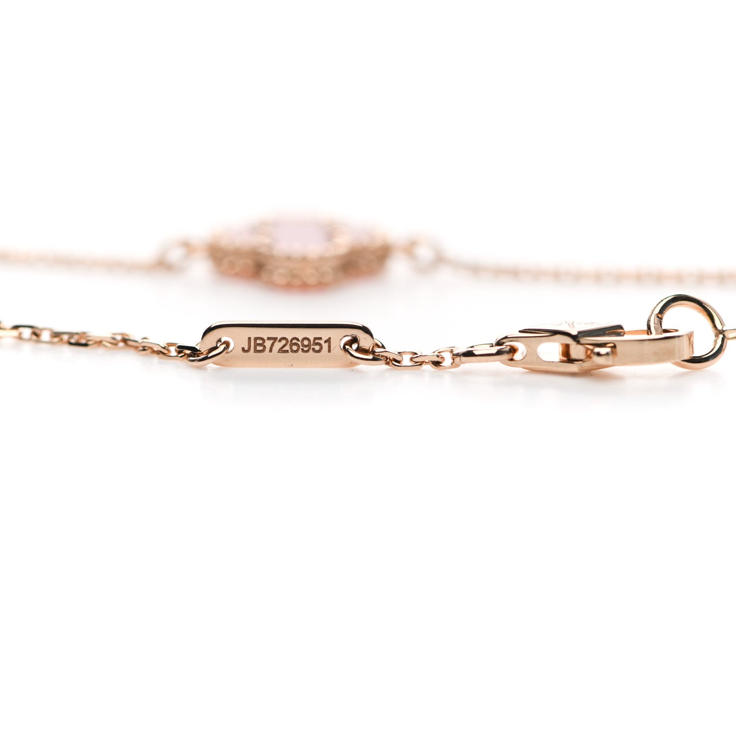 Van Cleef & Arpels 18K Rose Gold Carnelian Sweet Alhambra Bracelet 4 of 6