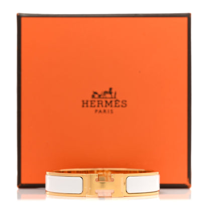 Hermes Enamel Narrow Clic Clac H Bracelet PM White 5 of 5