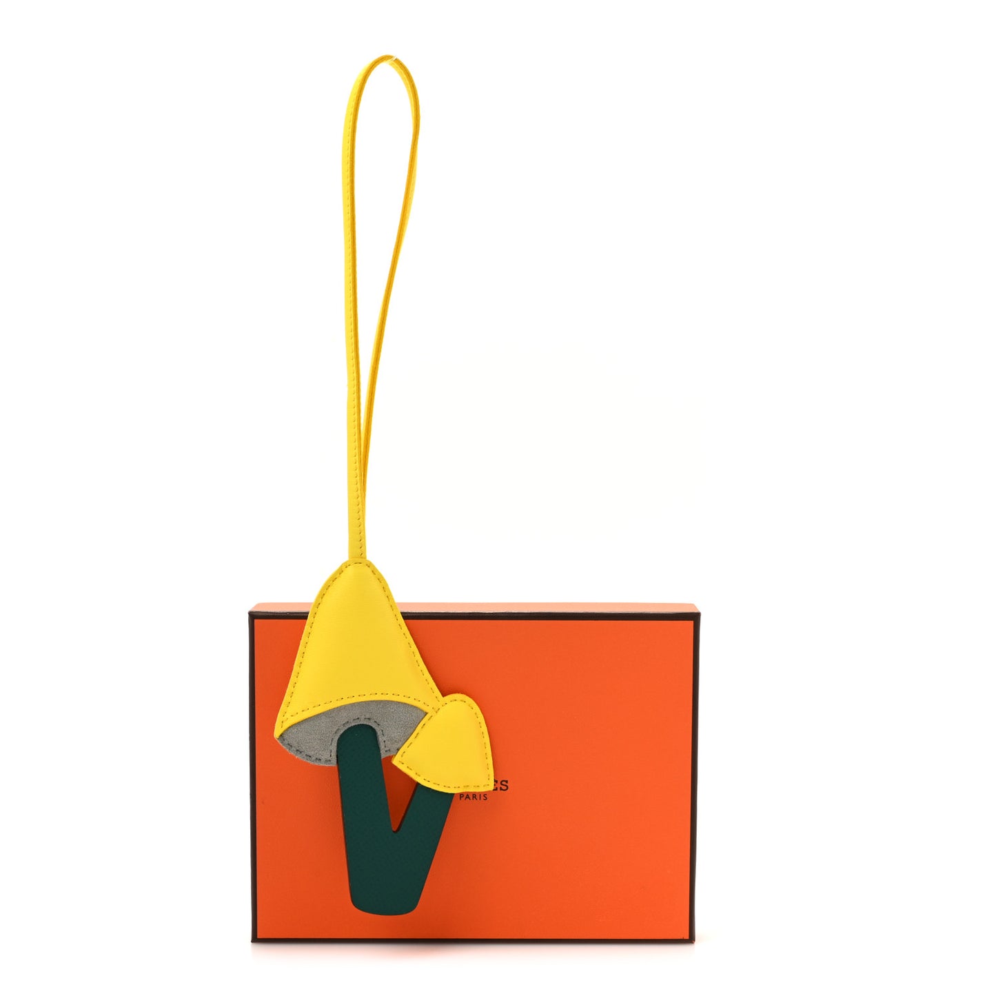 Lambskin Epsom Suede Petit H Mushroom Charm