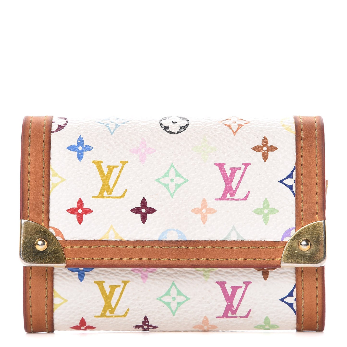Monogram Multicolor Porte-Monnaie Plat Coin Purse White