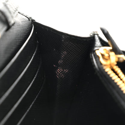 Prada Saffiano Metal Oro Chain Wallet Black 10 of 12
