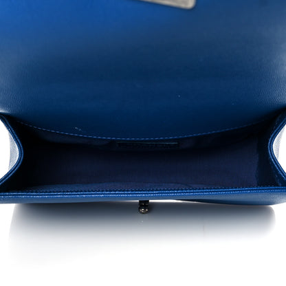 Chanel Caviar Quilted Medium Boy Flap Blue 4 of 10