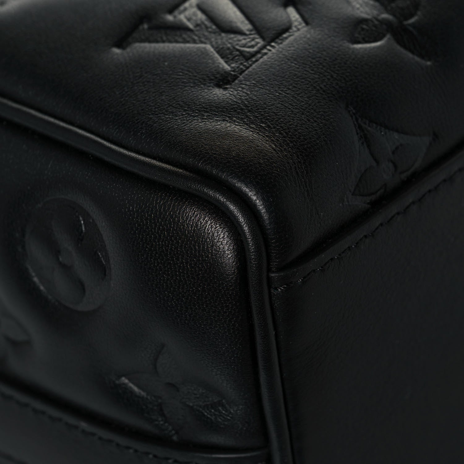 Louis Vuitton Lambskin Embossed Monogram Speedy 22 Bandouliere Black 10 of 13