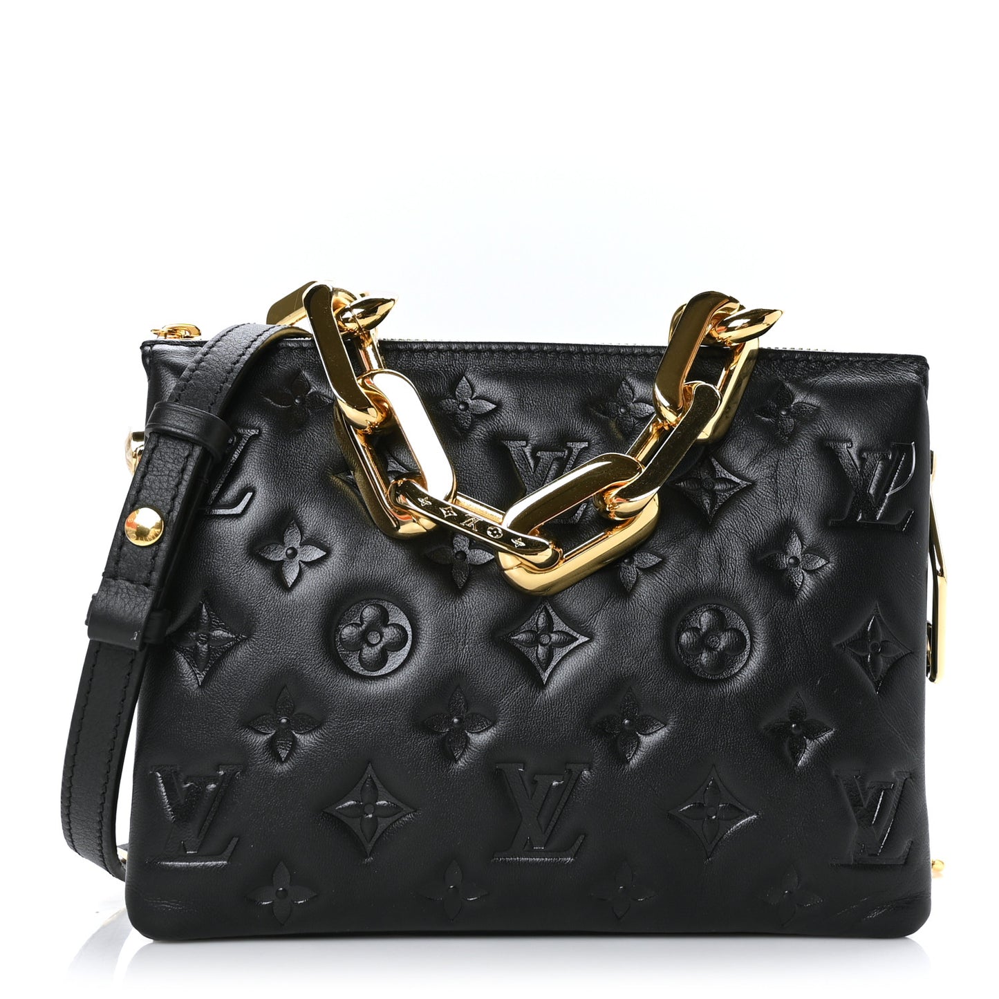 Lambskin Embossed Monogram Coussin BB Black