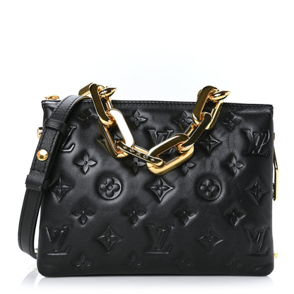 Louis Vuitton Lambskin Embossed Monogram Coussin BB Black 1 of 10