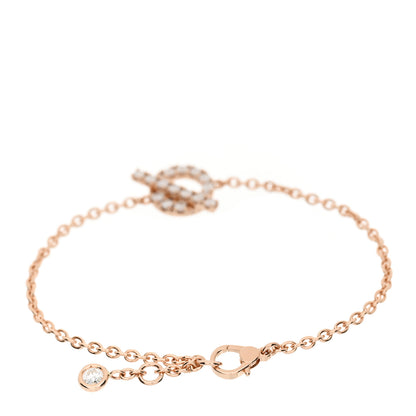 Hermes 18K Rose Gold Diamond Finesse Bracelet SH 2 of 4