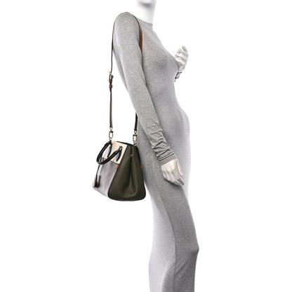 Louis Vuitton Calfskin Monogram Fold Tote PM Cream Khaki Black 2 of 9
