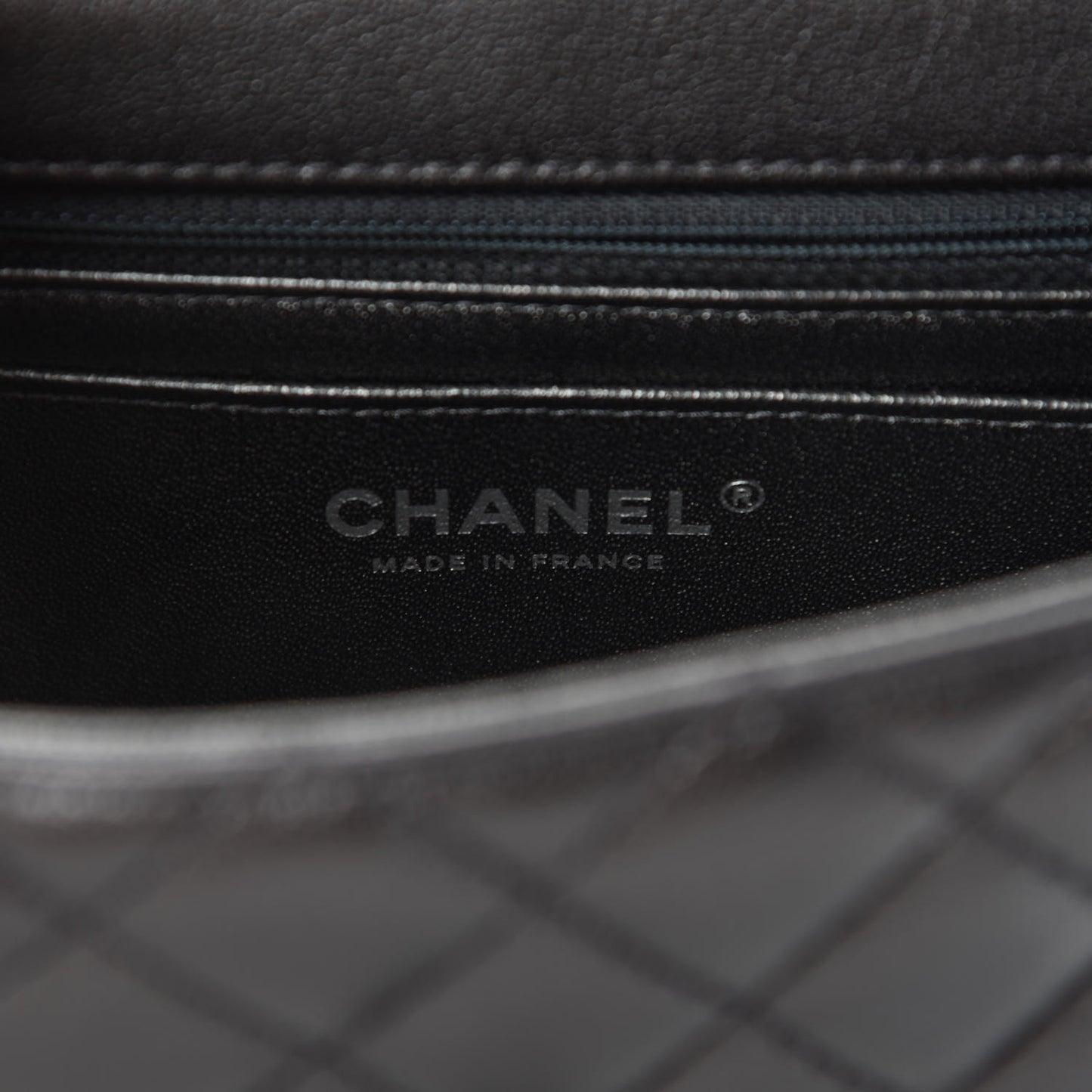 Goatskin Quilted 2.55 Reissue Mini Flap Dark Silver