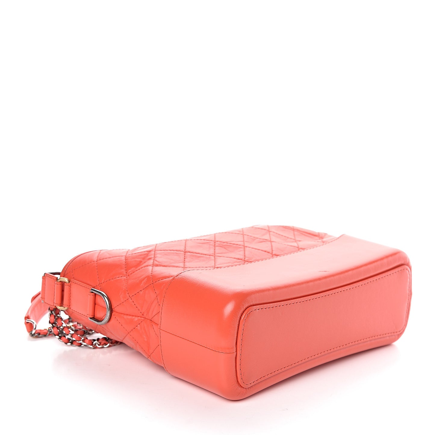 Aged Calfskin Quilted Medium Gabrielle Hobo Red