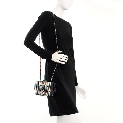 Chanel Plexiglass Barcode Boy Brick Lego Clutch Black 2 of 10