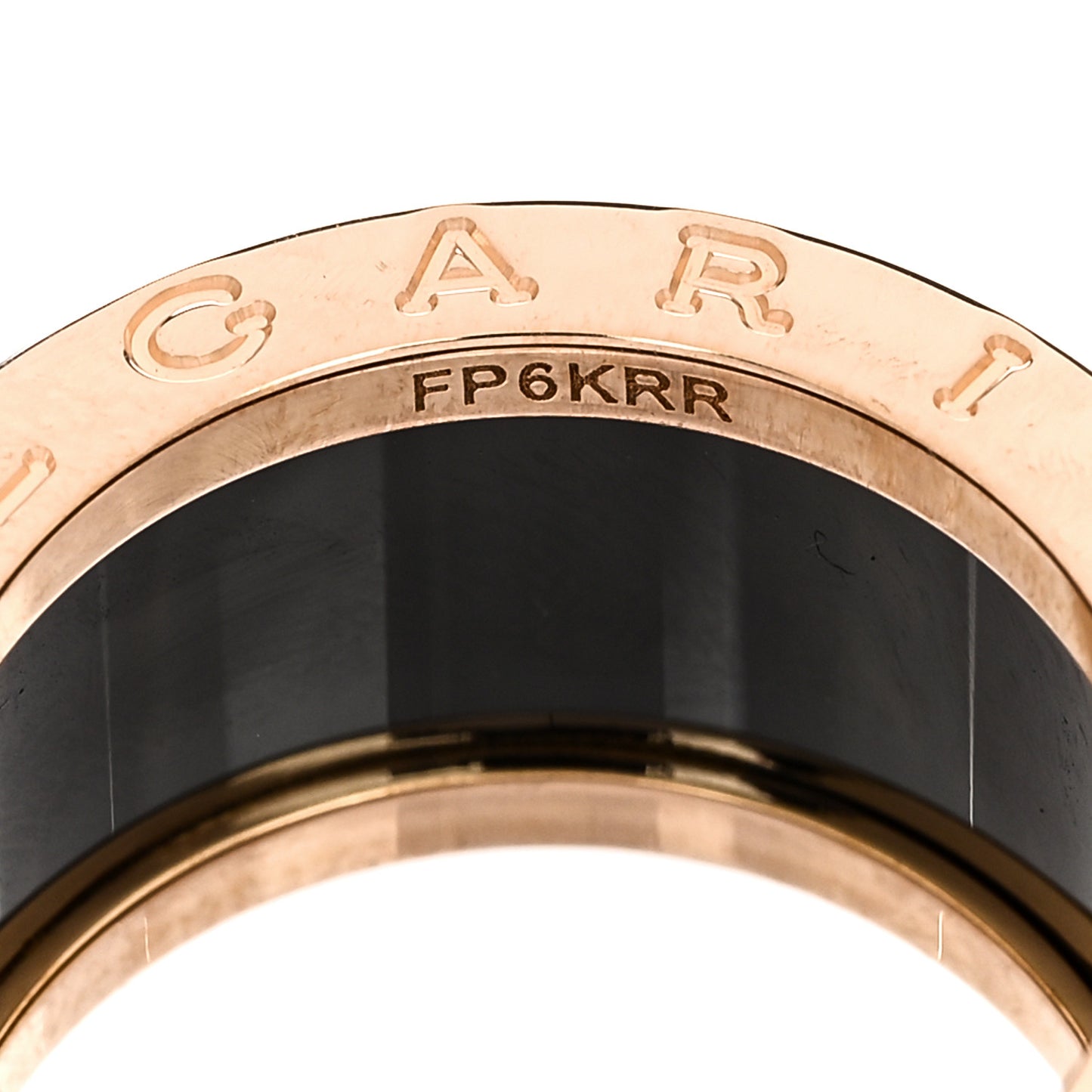 18K Rose Gold Black Ceramic B.Zero1 Four-Band Ring 53 6.25