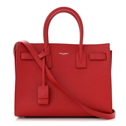 Saint Laurent Grained Calfskin Baby Sac De Jour Red 1 of 13