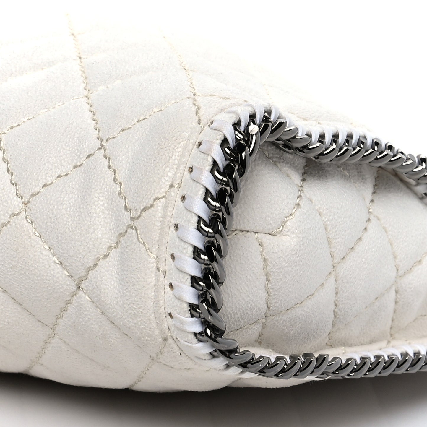 Shaggy Deer Quilted Small Falabella Tote White