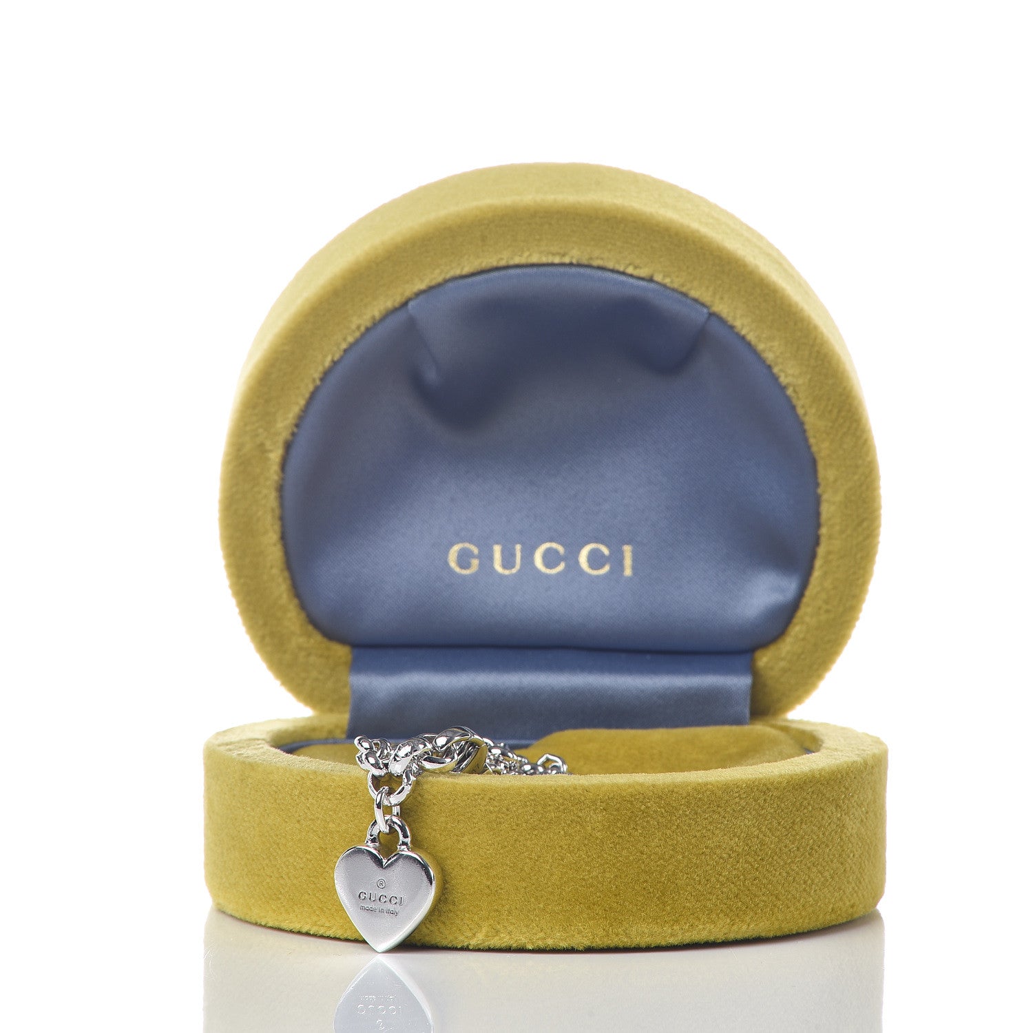 Gucci Sterling Silver Trademark Heart Charm Bracelet 6 of 6