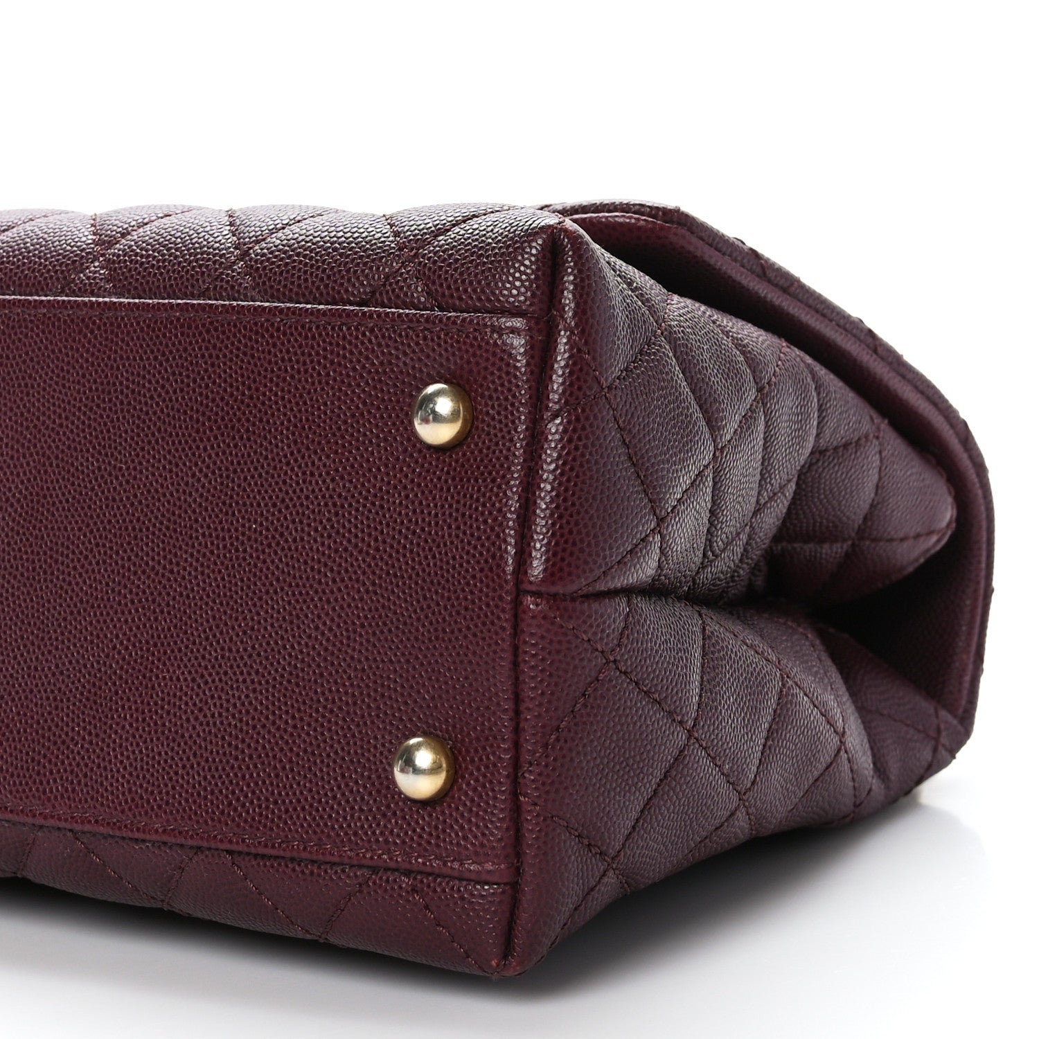 Chanel Caviar Lizard Embossed Quilted Small Coco Handle Flap Burgundy 9 of 9