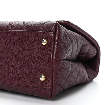 Chanel Caviar Lizard Embossed Quilted Small Coco Handle Flap Burgundy 9 of 9