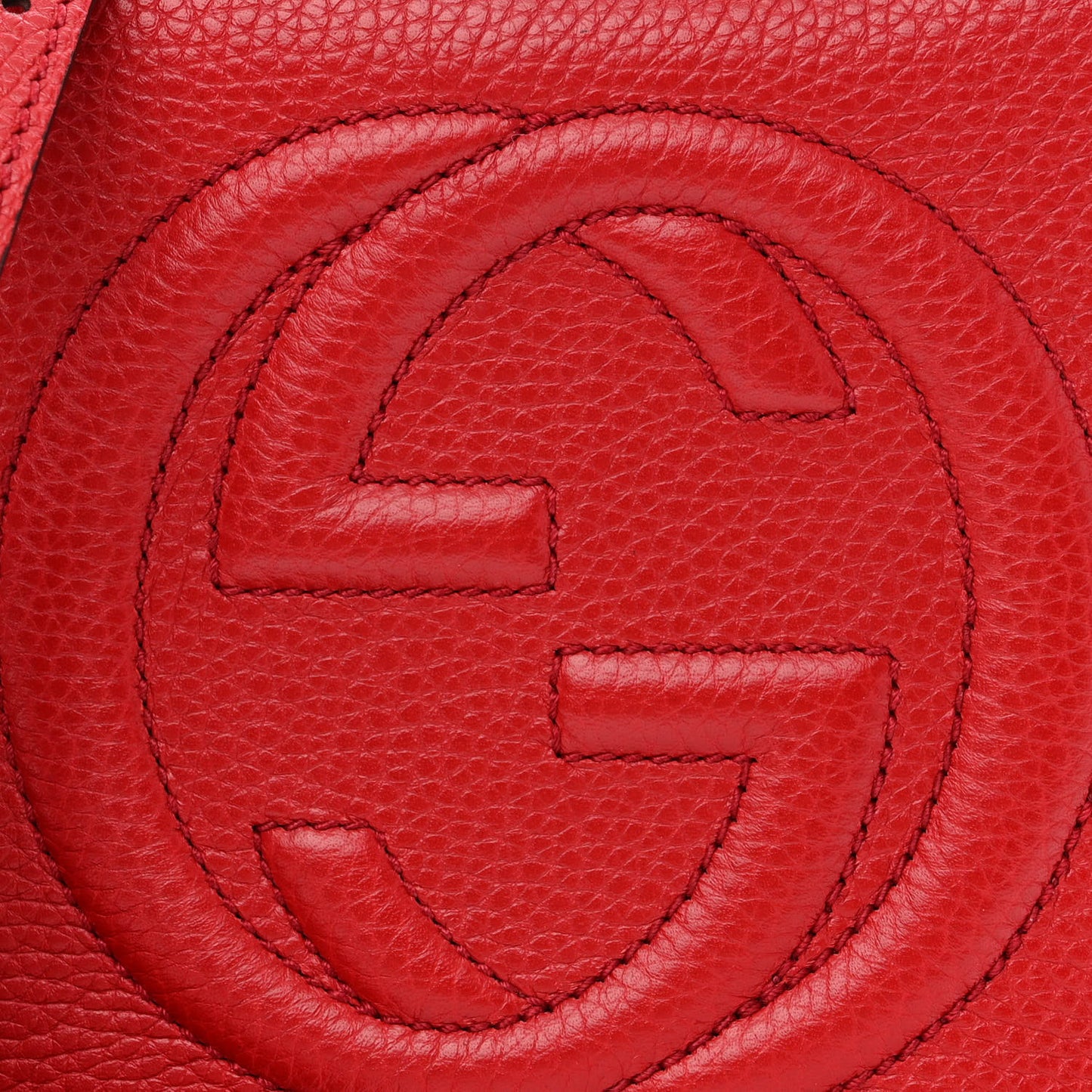 Pebbled Calfskin Small Soho Disco Bag Tabasco Red
