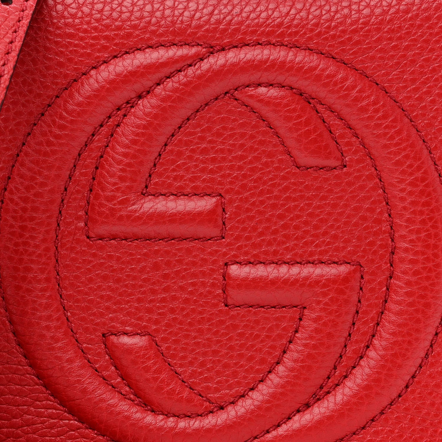 Gucci Pebbled Calfskin Small Soho Disco Bag Tabasco Red 8 of 10