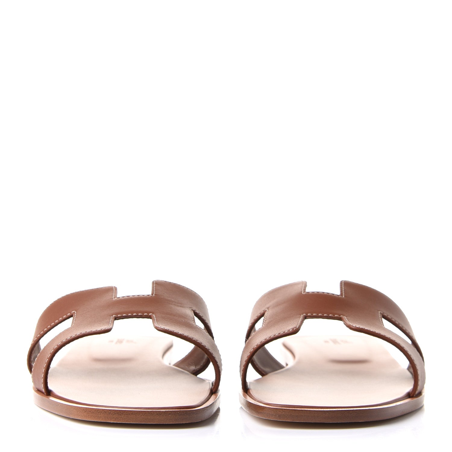Hermes Box Calfskin Oran Sandals 42 Gold 2 of 9